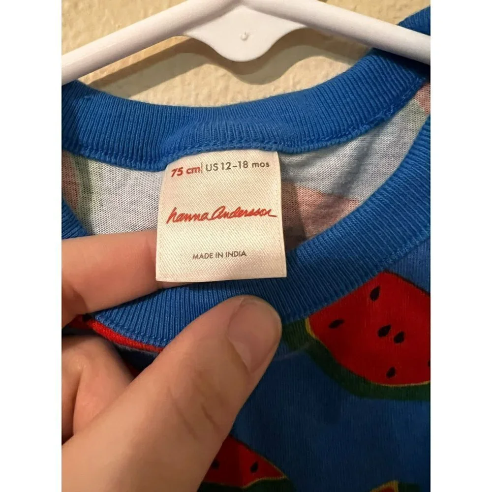 Toddler Boy's Hanna Andersson Watermelon Romper Size 12-18M [EXCELLENT]